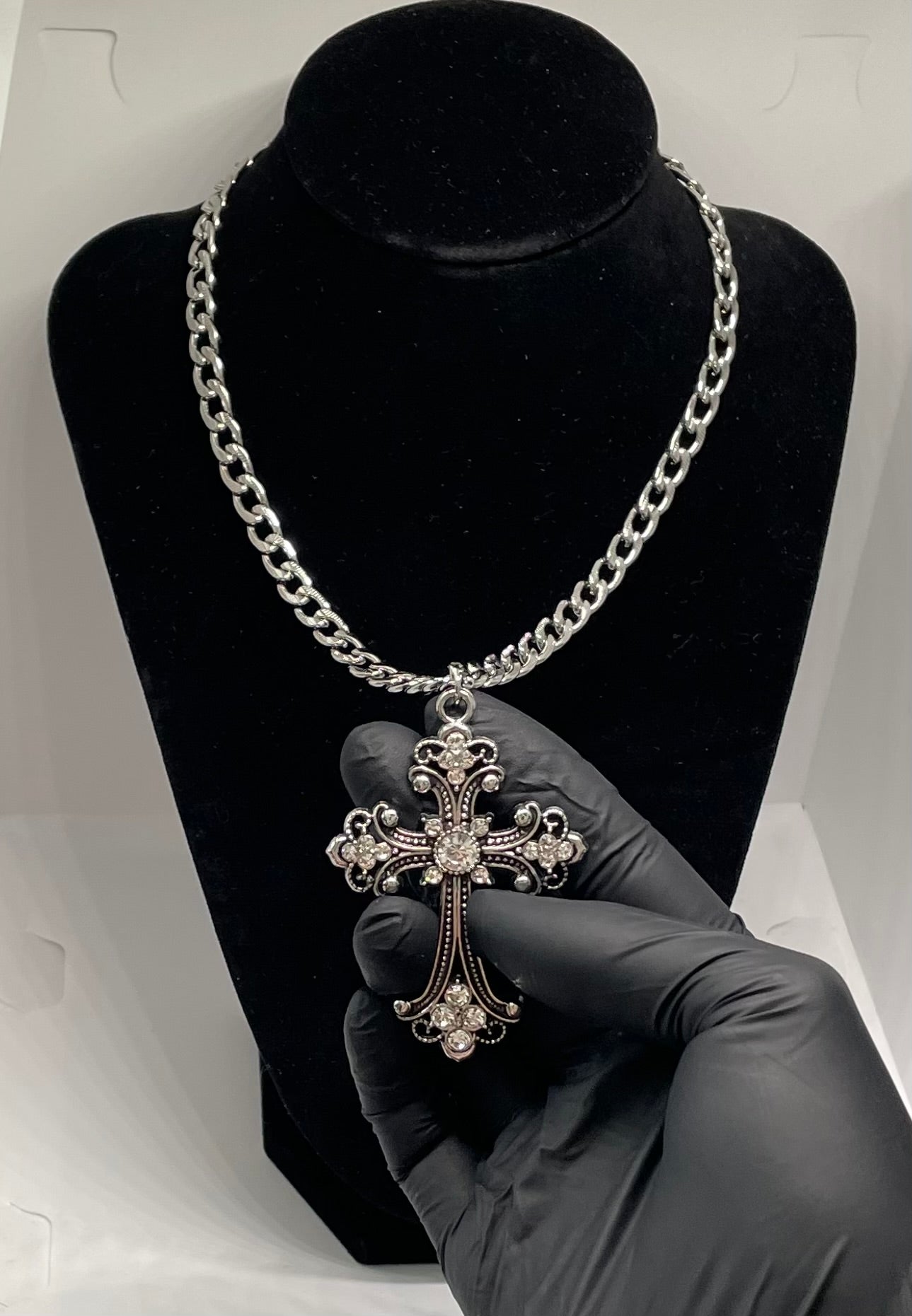 Iced Out Gothic Chunky Cross Necklace
