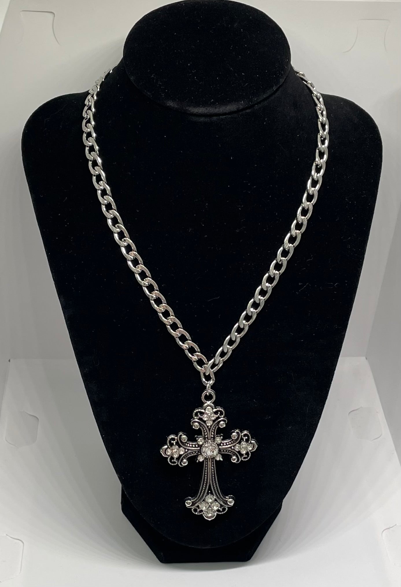 Iced Out Gothic Chunky Cross Necklace