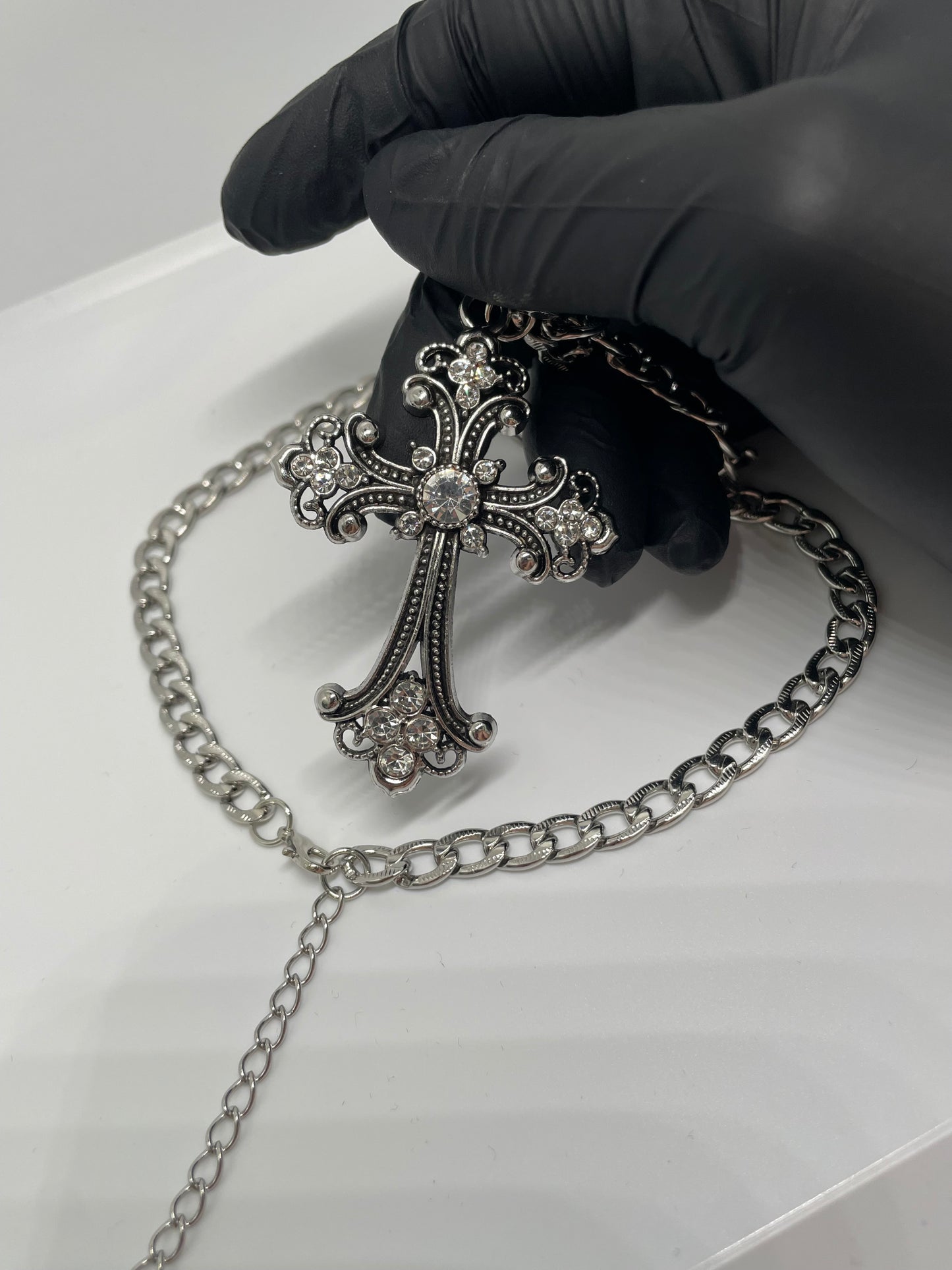 Iced Out Gothic Chunky Cross Necklace