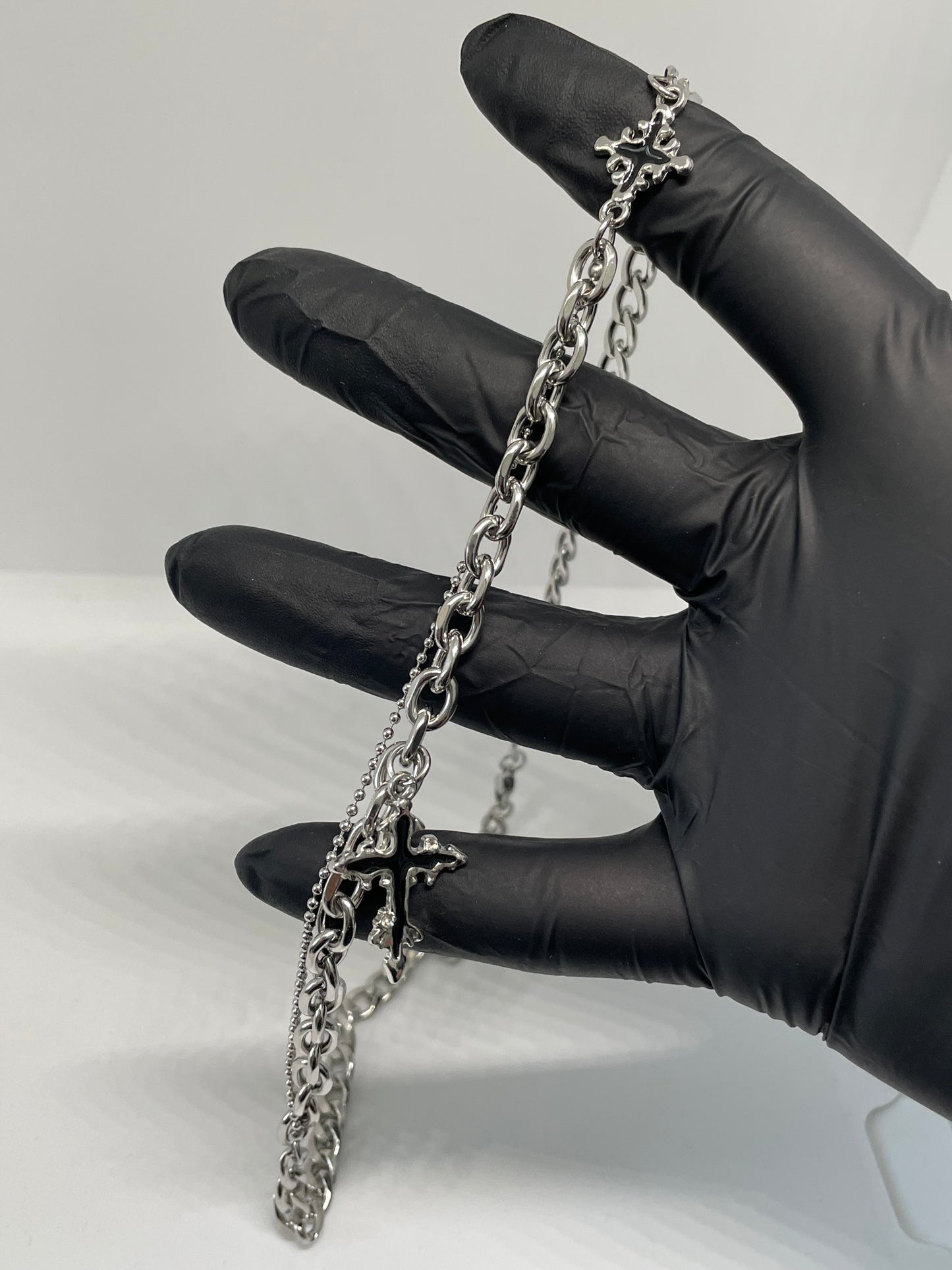 Steel Cross – Edelstahl-Halskette mit Kreuz Anhängern