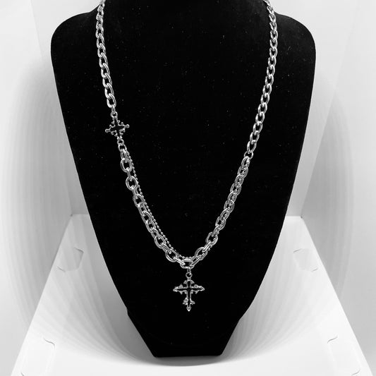 Steel Cross – Edelstahl-Halskette mit Kreuz Anhängern